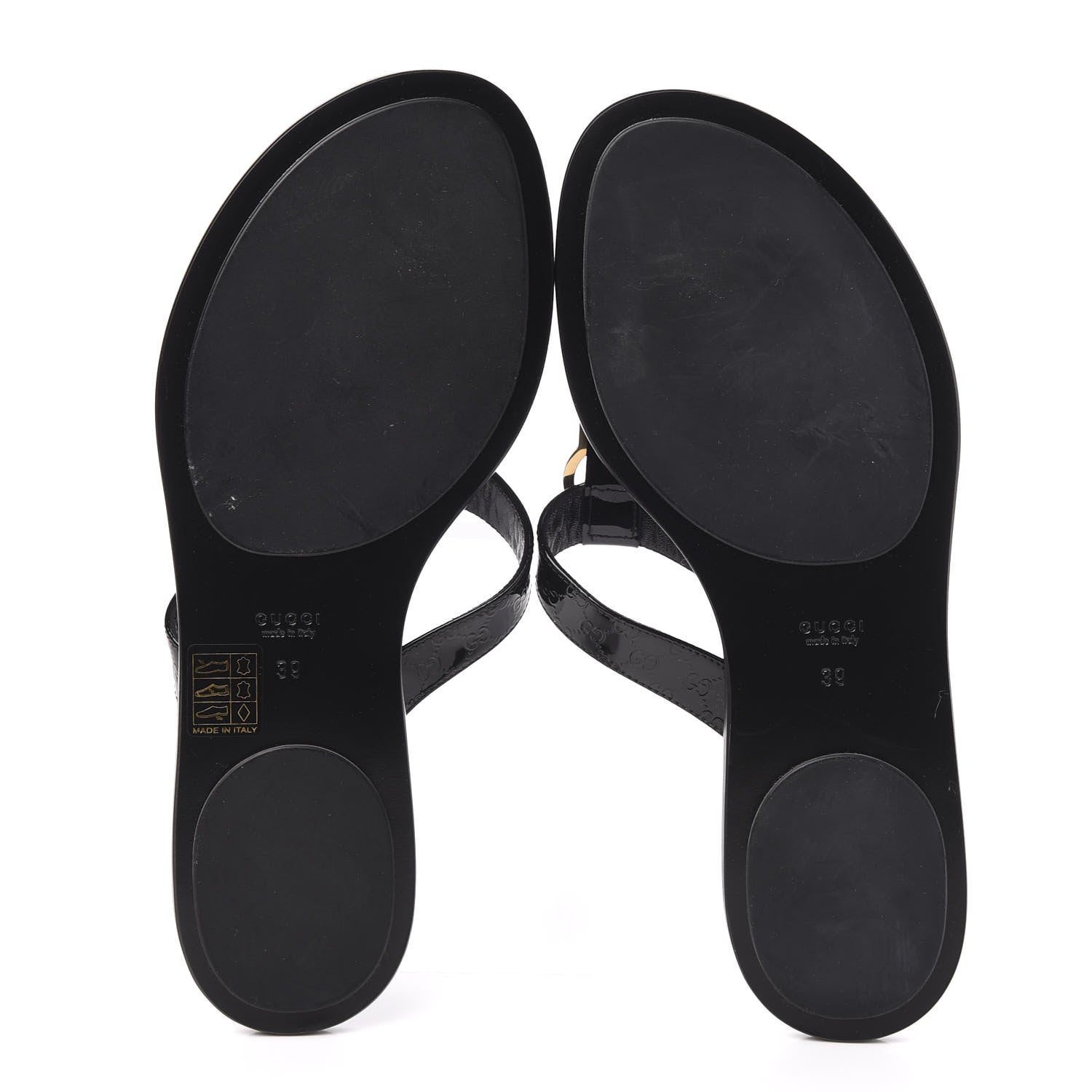 Gucci Patent Guccissima Thong Sandals 39 Black 5 of 11