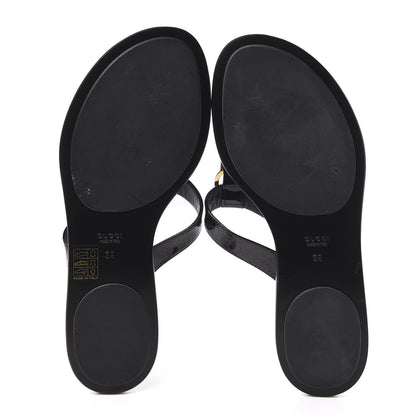 Gucci Patent Guccissima Thong Sandals 39 Black 5 of 11