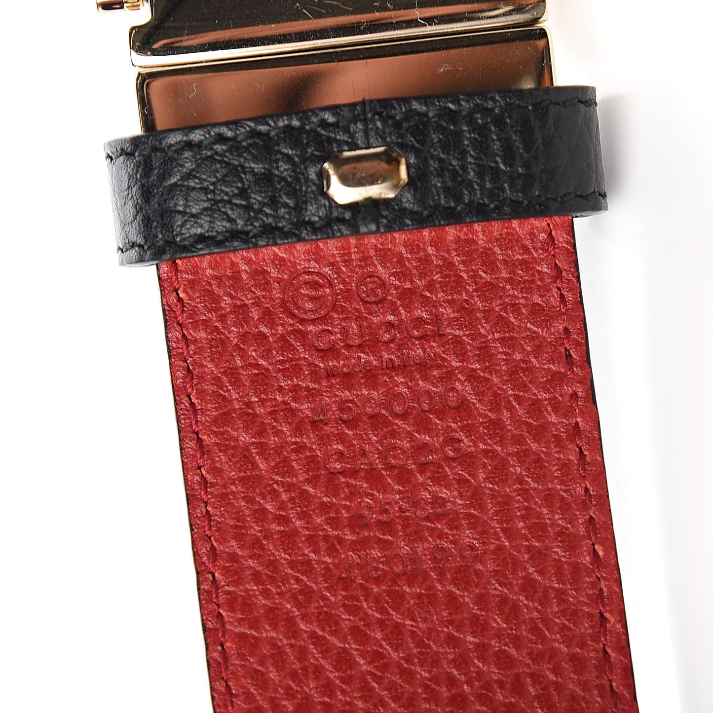 Calfskin 1973 Reversible Belt 95 38 Black Red