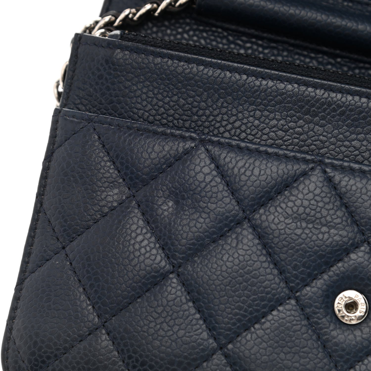 Chanel Caviar Quilted Wallet On Chain WOC Navy Blue 12 of 12