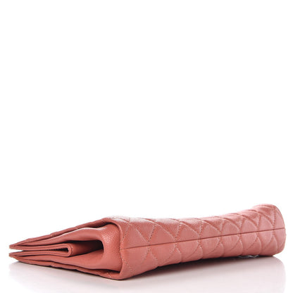Chanel Caviar Quilted CC Large Clutch Coral 4 of 9
