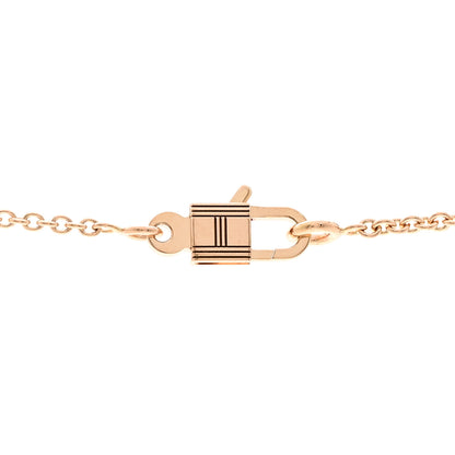 Hermes 18K Rose Gold Diamond Amulettes Cadenas Pendant Necklace 4 of 6