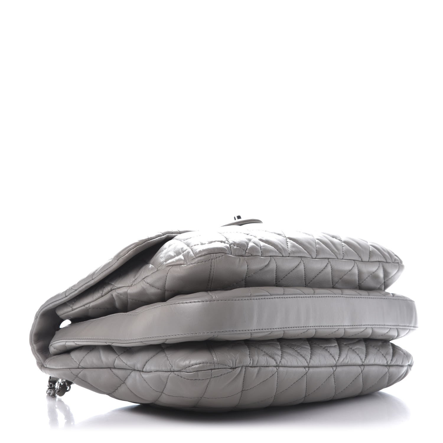 Chanel Lambskin Quilted 3 Flap Bag Grey 4 of 14