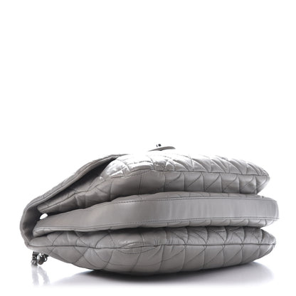 Chanel Lambskin Quilted 3 Flap Bag Grey 4 of 14