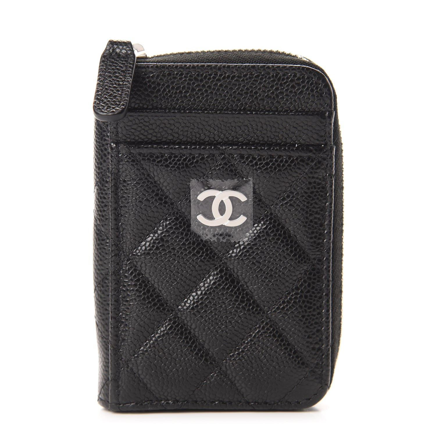 Chanel Caviar Quilted Zip Card Holder Black 1 of 8