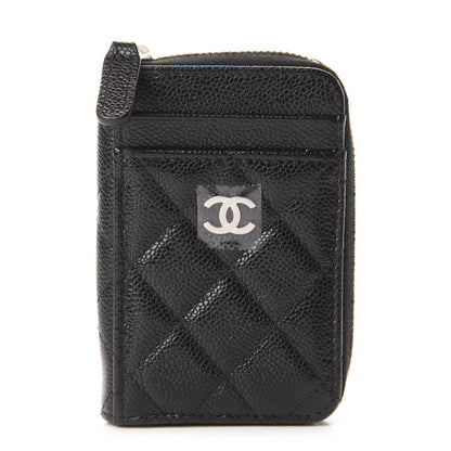 Chanel Caviar Quilted Zip Card Holder Black 1 of 8
