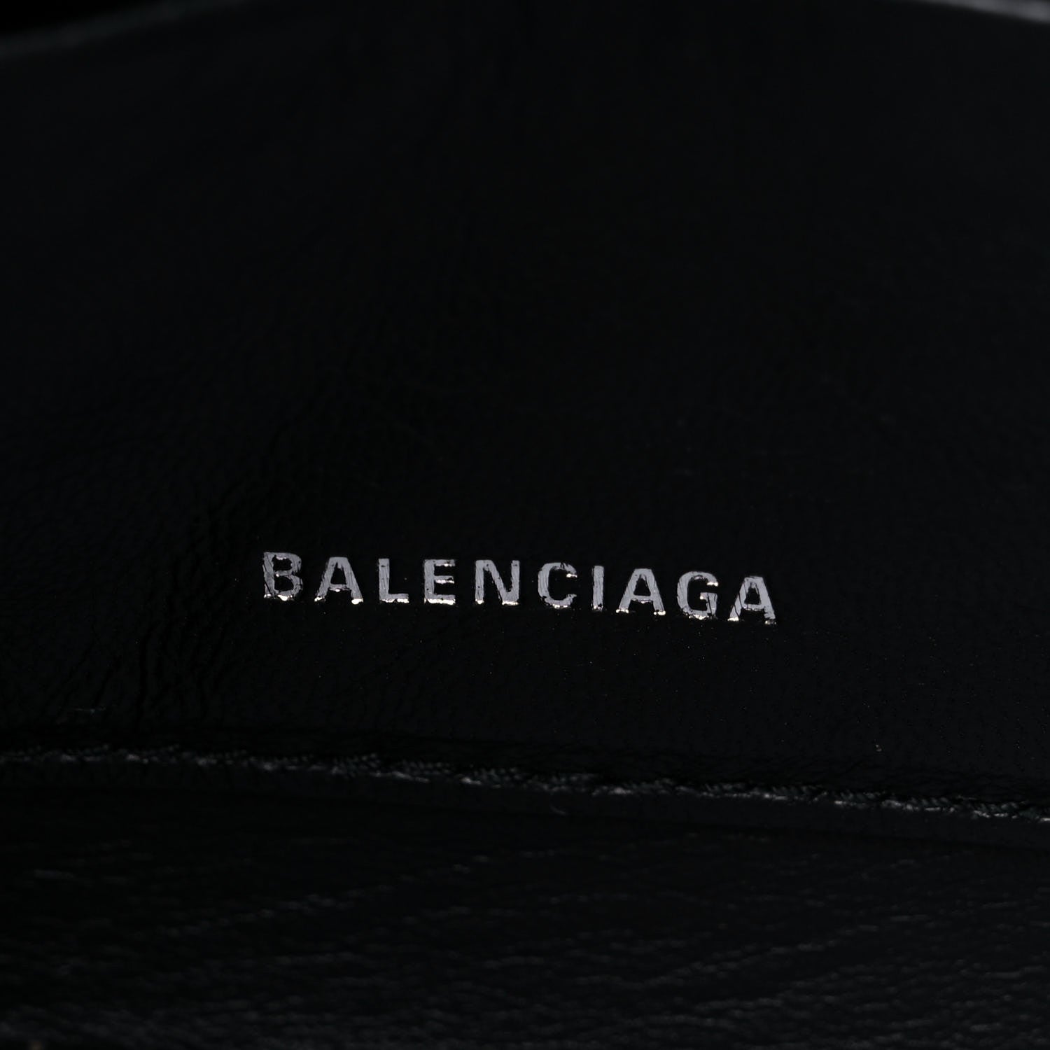Balenciaga Shiny Day Calfskin Logo M Triangle Pouch Jaune Black 6 of 12