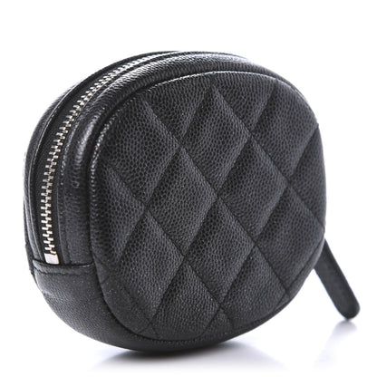 Chanel Iridescent Caviar Quilted Zip Around Classic Coin Purse Black 3 of 11