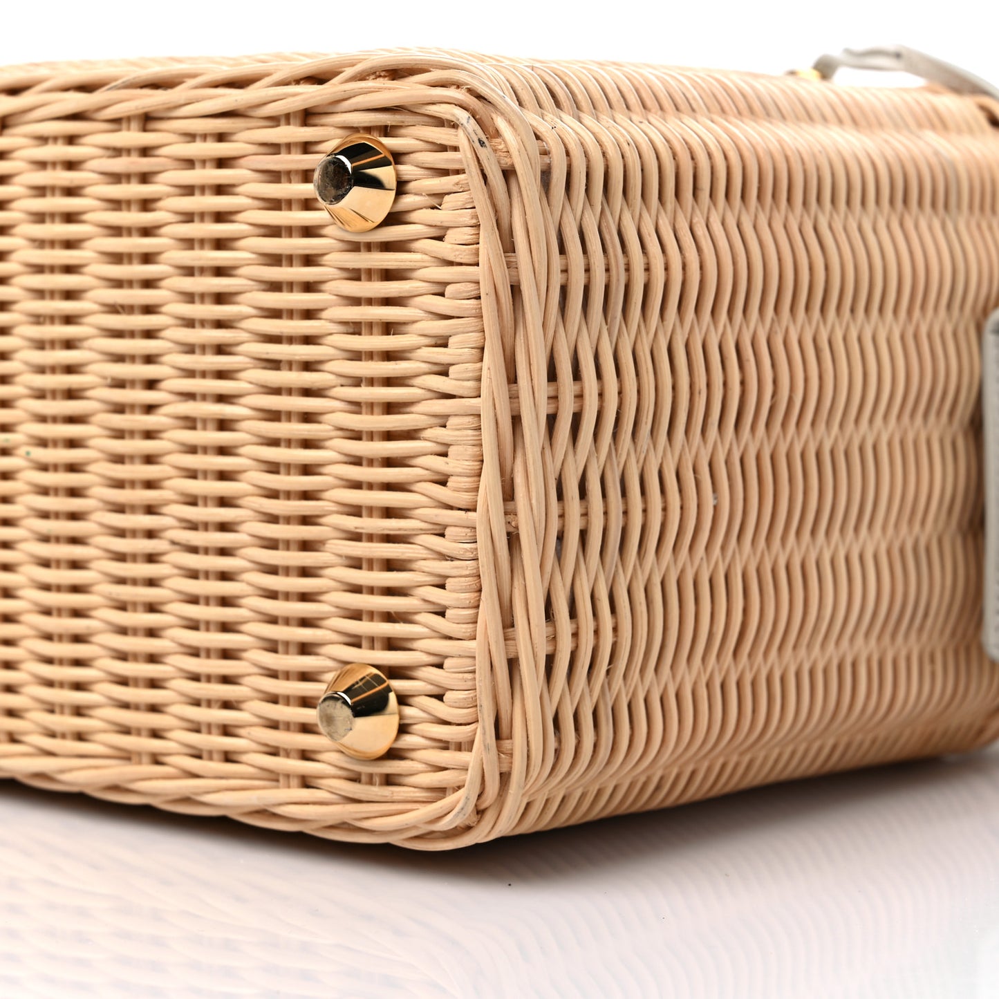 Wicker Canvas Tote Naturale White