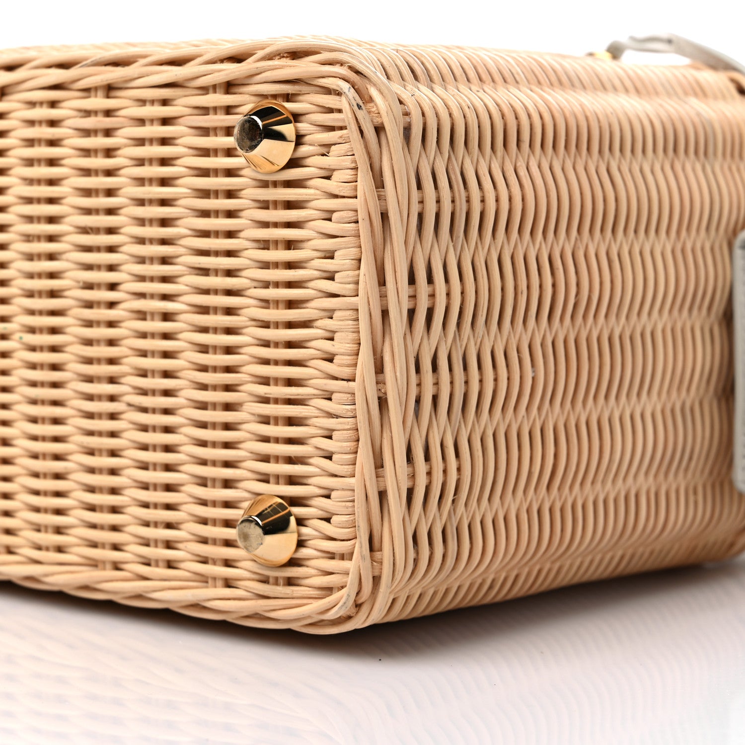 Prada Wicker Canvas Tote Naturale White 8 of 14