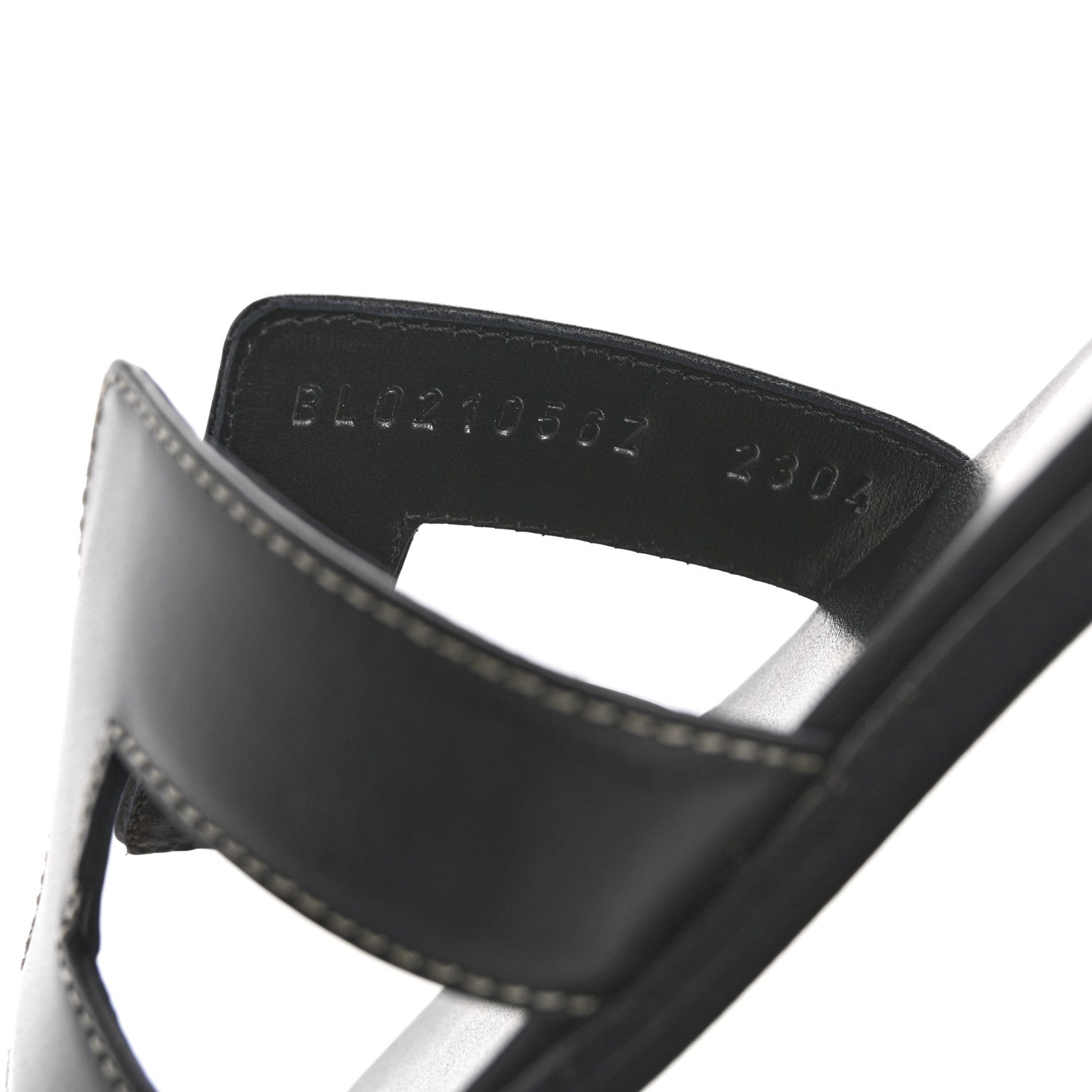 Hermes Box Calfskin Oran Sandals 38 Black 9 of 9