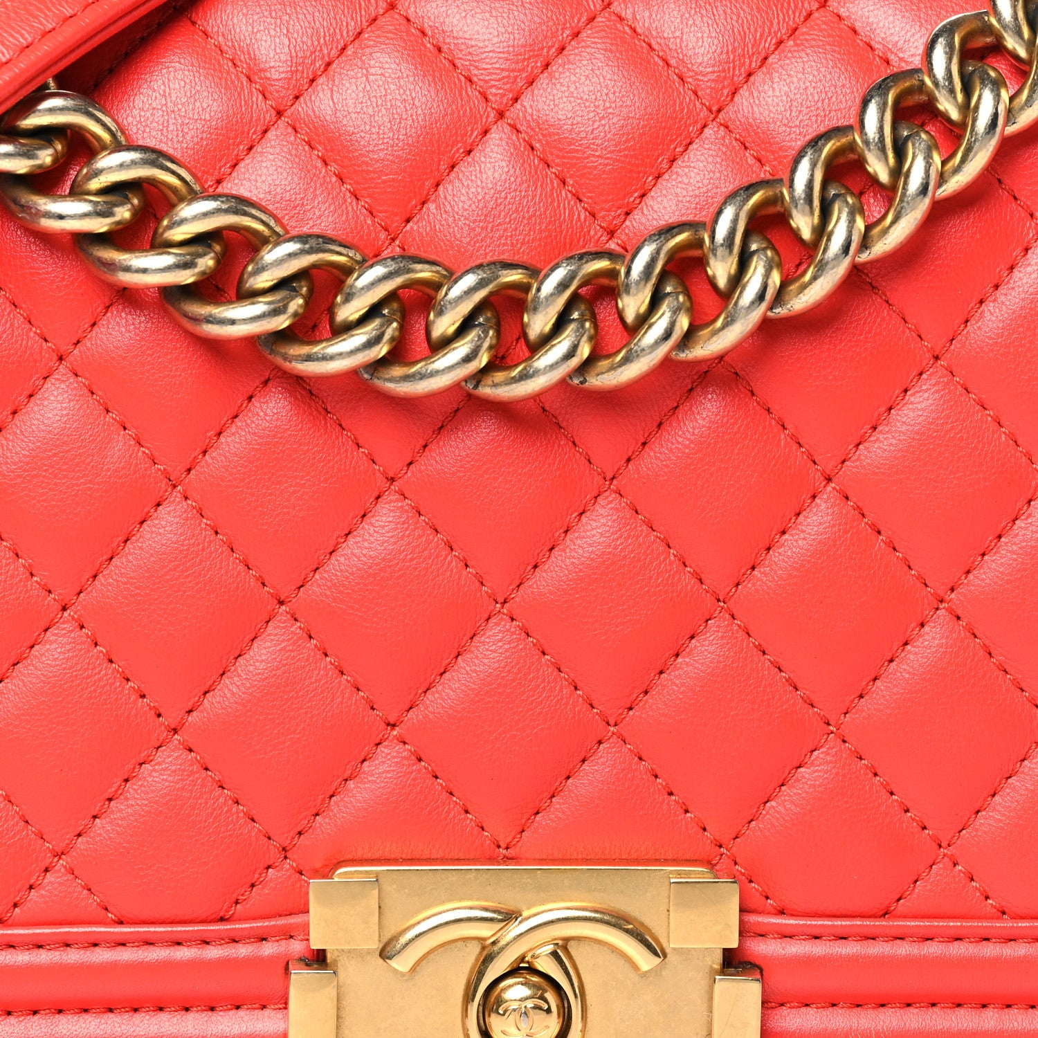 Chanel Lambskin Quilted Medium Boy Flap Red 9 of 12