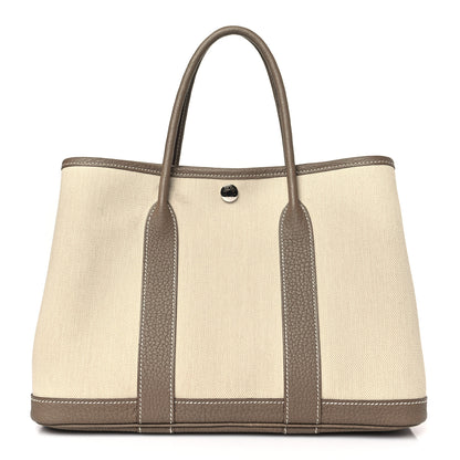 Hermes Twill D Negonda Garden Party 30 TPM Tote Beton Etoupe 1 of 10