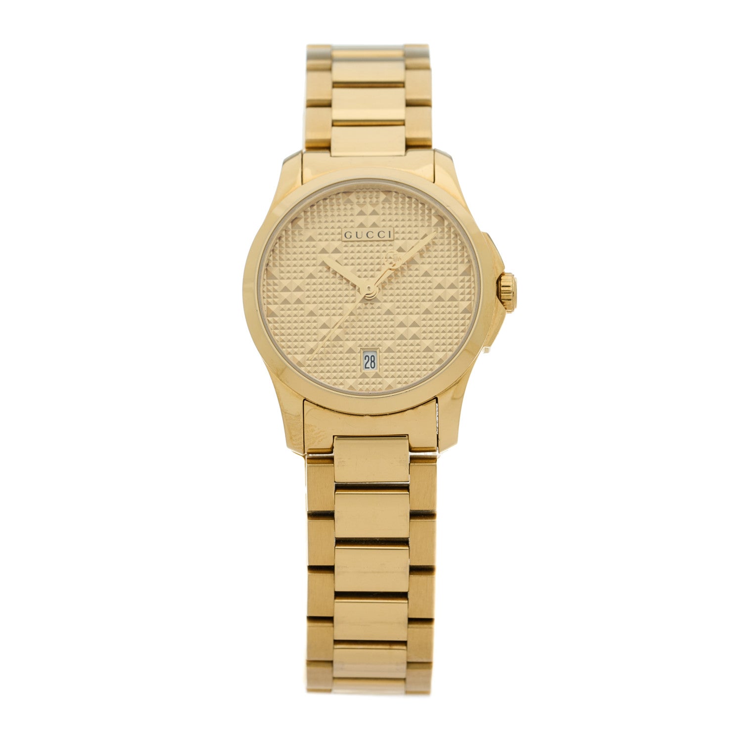 Gucci Stainless Steel 27mm G-Timeless Diamante Quartz Watch Gold 1 of 4