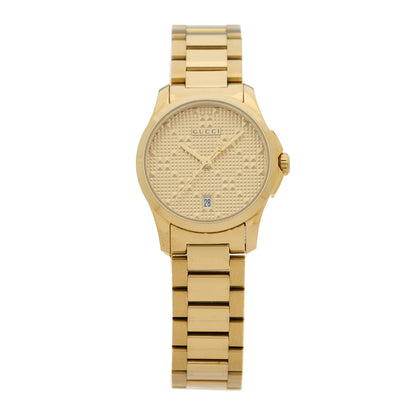Gucci Stainless Steel 27mm G-Timeless Diamante Quartz Watch Gold 1 of 4