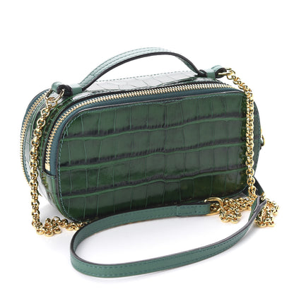 Chloe Calfskin Crocodile Embossed Mini C Vanity Bag Woodsy Green 3 of 10