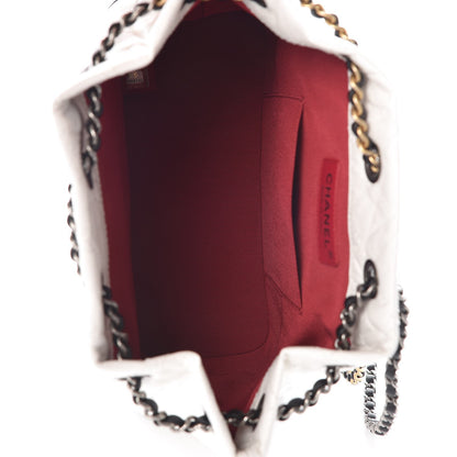 Chanel Aged Calfskin Quilted Small Gabrielle Backpack Black White 5 of 8