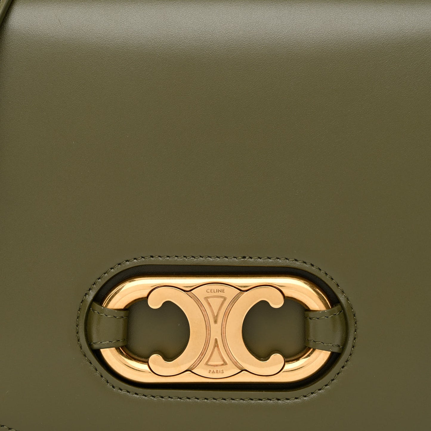 Shiny Calfskin Medium Maillon Triomphe Army Green