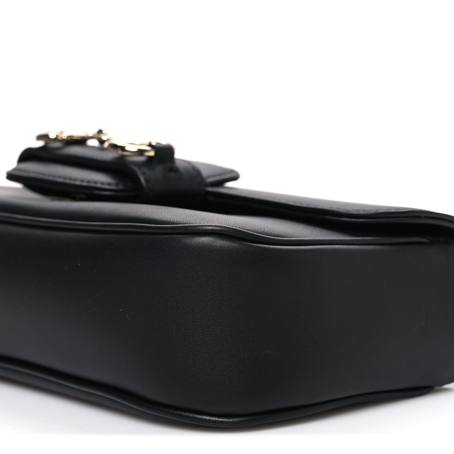 Calfskin Horsebit 1955 Small Soft Top Handle Shoulder Bag Black