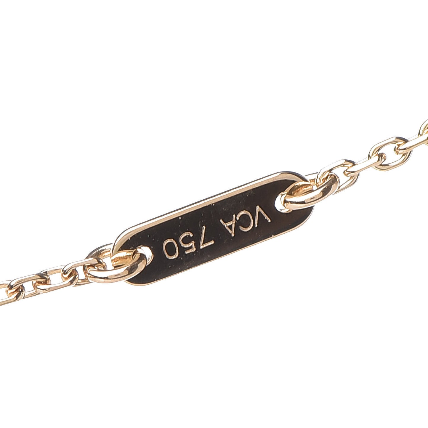 18K Yellow Gold Mother of Pearl Sweet Alhambra Heart Pendant Necklace