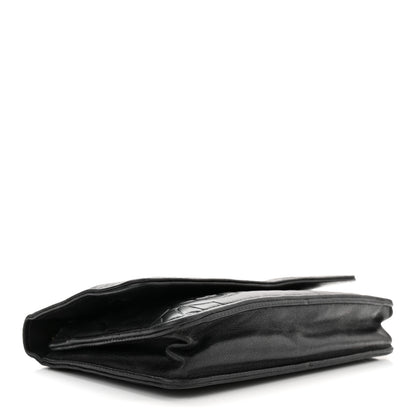 Chanel Lambskin Camellia Embossed Wallet On Chain WOC Black 4 of 11