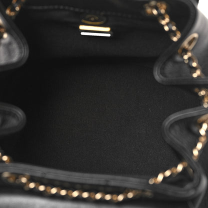 Chanel Lambskin Quilted Small Duma Drawstring Backpack Black 5 of 10