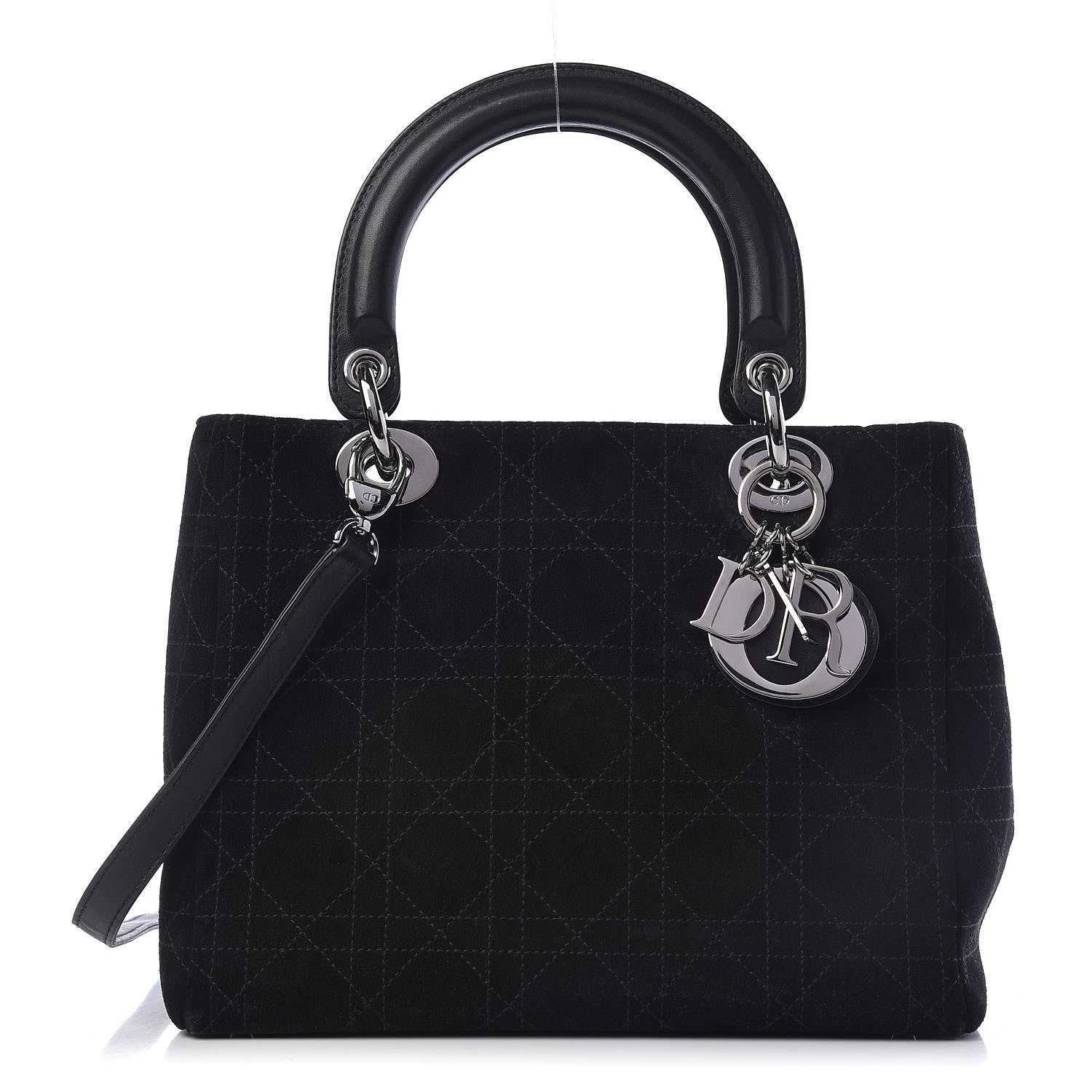 Christian Dior Suede Cannage Medium Lady Dior Black 1 of 14