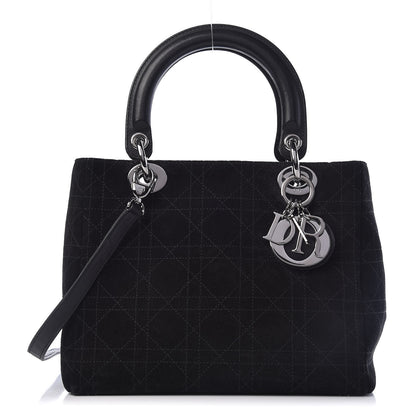 Christian Dior Suede Cannage Medium Lady Dior Black 1 of 14