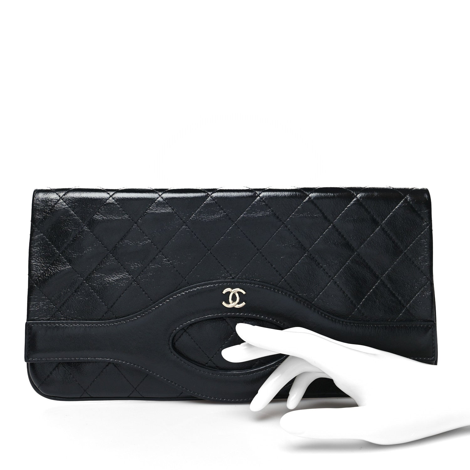 Chanel Shiny Crumpled Calfskin Large 31 Pouch Black 2 of 10