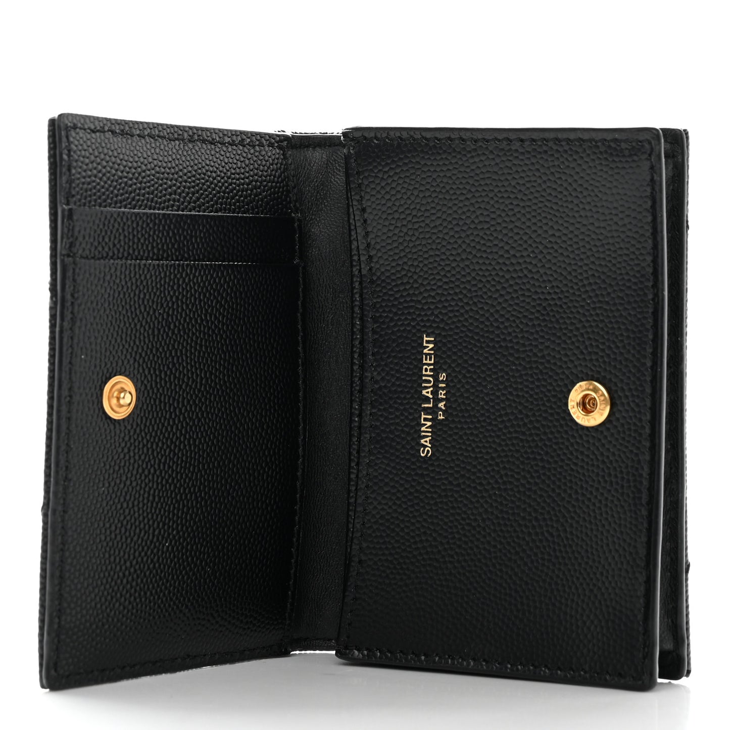 Grain De Poudre Matelasse Chevron Monogram Flap Card Case Black