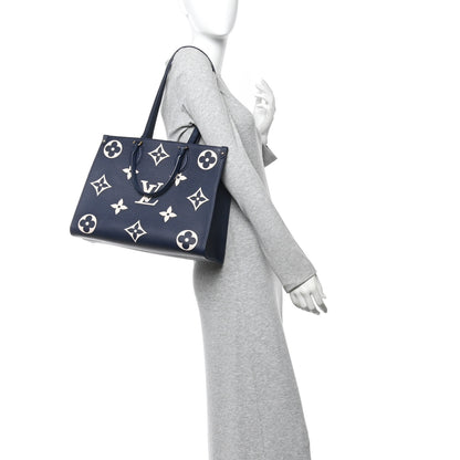 Louis Vuitton Empreinte Monogram Giant Onthego MM Navy Creme 2 of 9