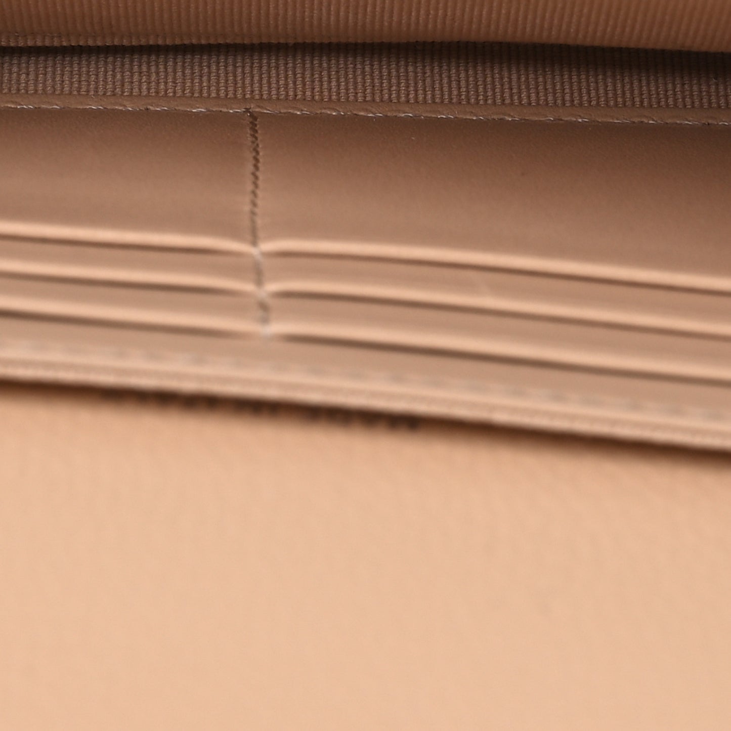 Caviar Quilted Large Gusset Flap Wallet Beige