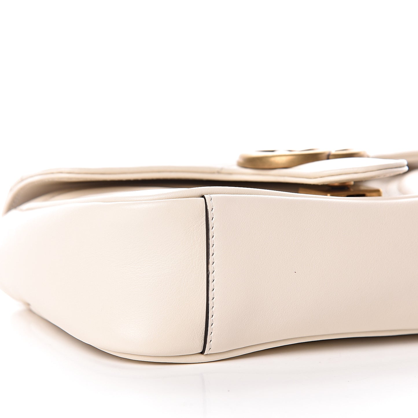 Calfskin Matelasse Mini GG Marmont Shoulder Bag White