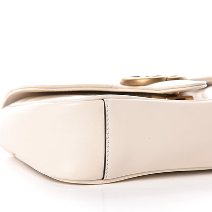 Gucci Calfskin Matelasse Mini GG Marmont Shoulder Bag White 9 of 10