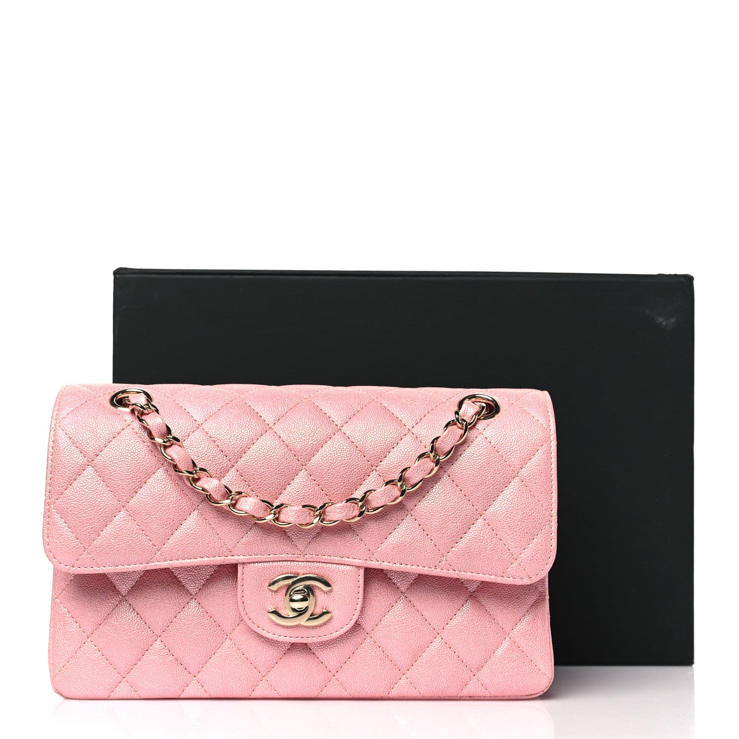 Chanel Iridescent Caviar Quilted Small Double Flap Pink 11 of 11