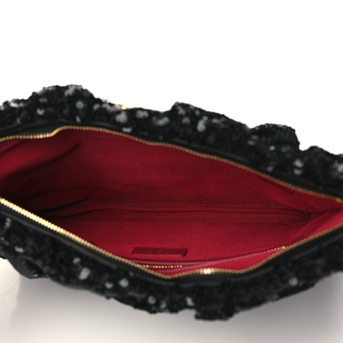 Sequins Quilted Large Chanel 19 Pouch Black