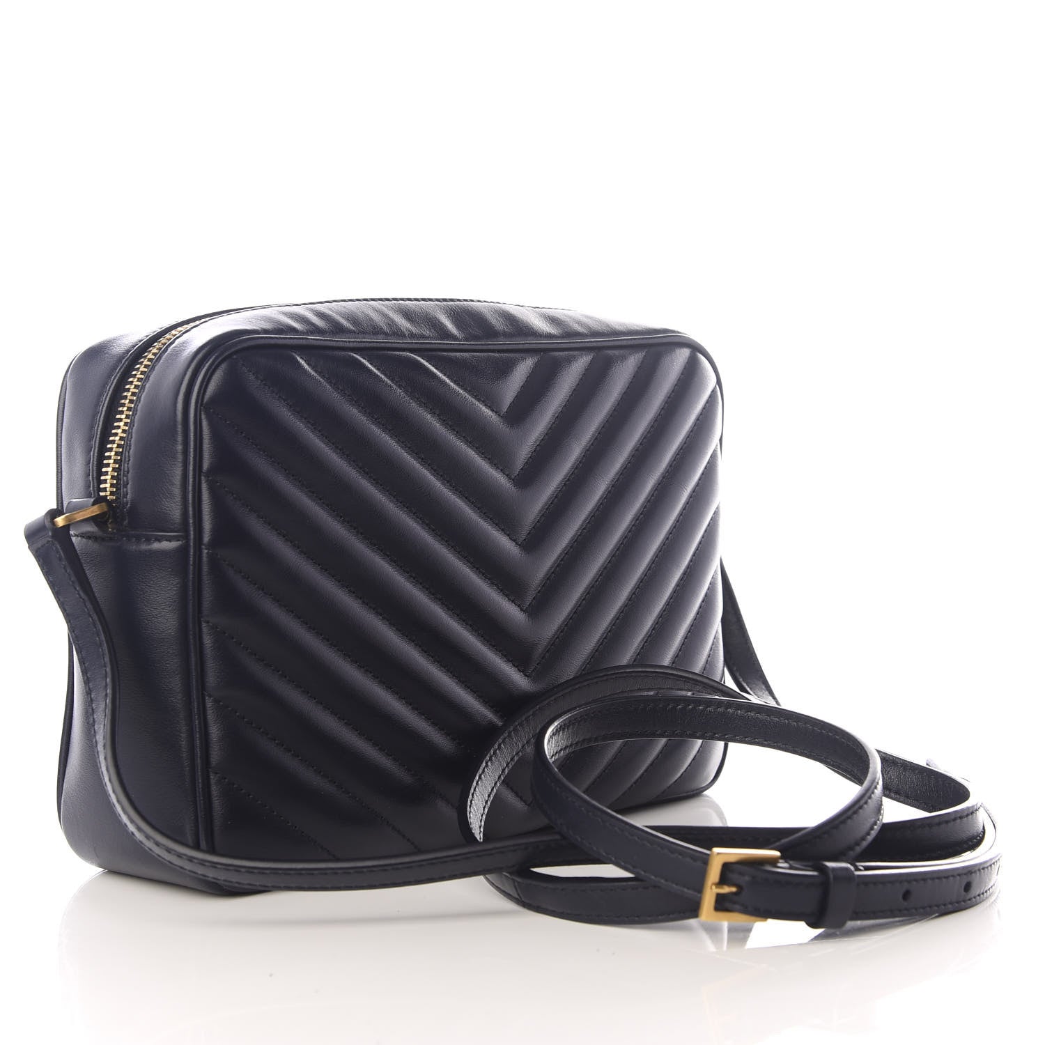 Saint Laurent Calfskin Matelasse Monogram Lou Camera Bag Navy 2 of 8