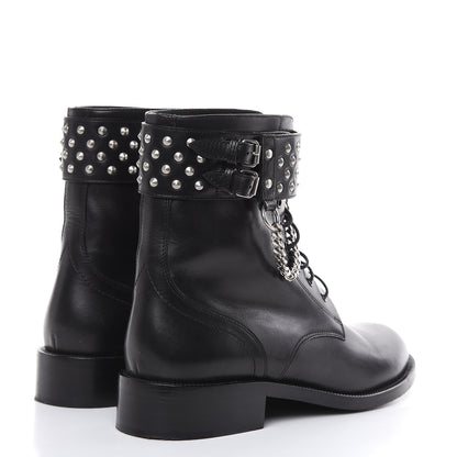 Saint Laurent Smooth Calfskin Studded Boots 39 Black 4 of 10