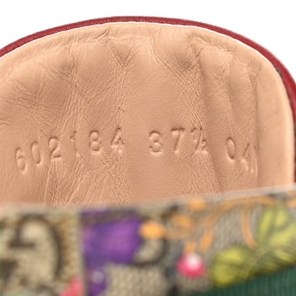 Gucci GG Supreme Monogram Flora Lace Up Combat Ankle Boots 37.5 Beige Multicolor Red 6 of 9
