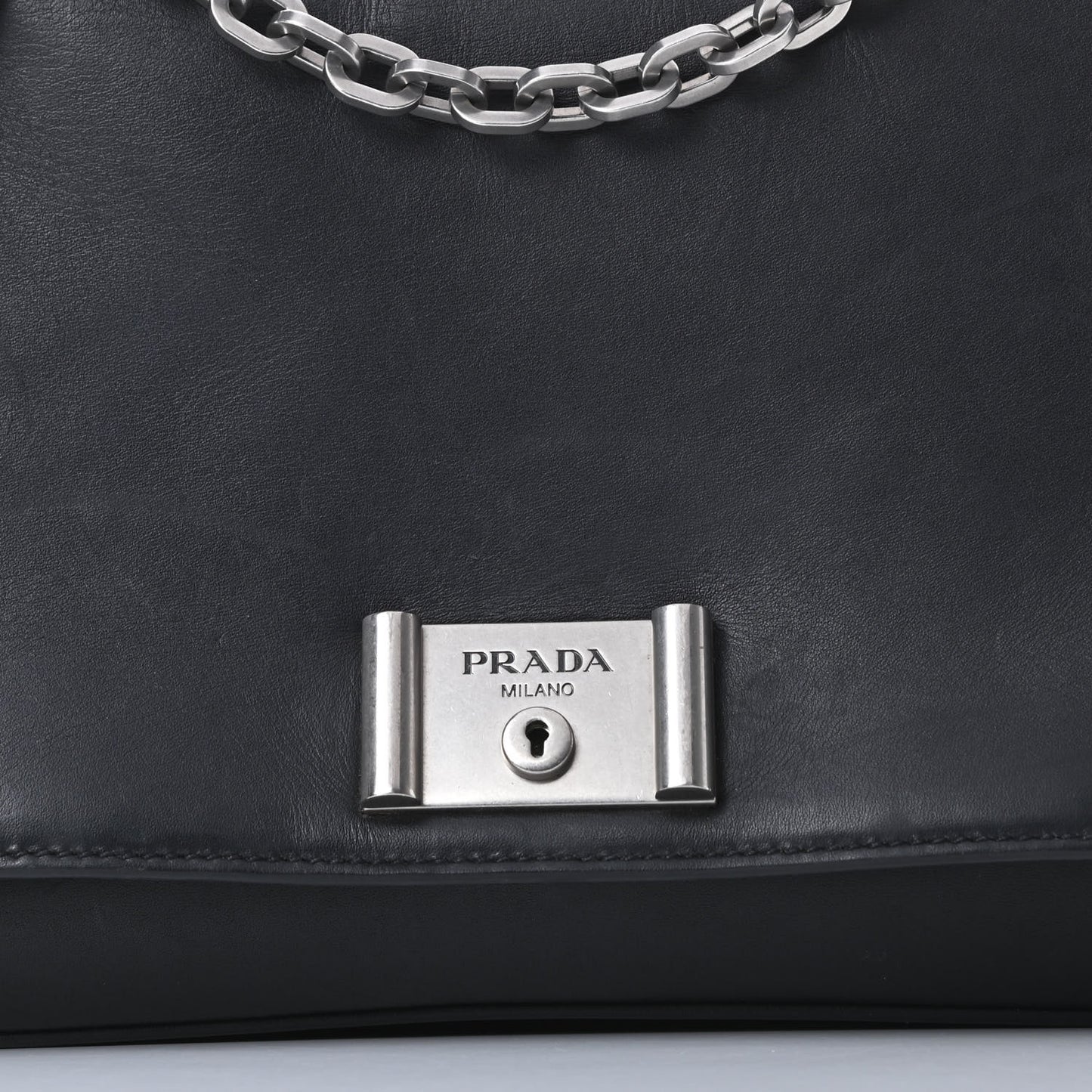 Soft Calf Chain Shoulder Bag Black