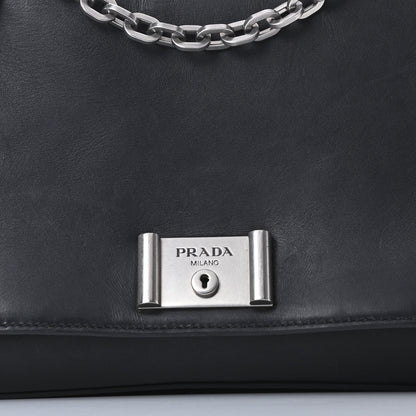 Prada Soft Calf Chain Shoulder Bag Black 11 of 23