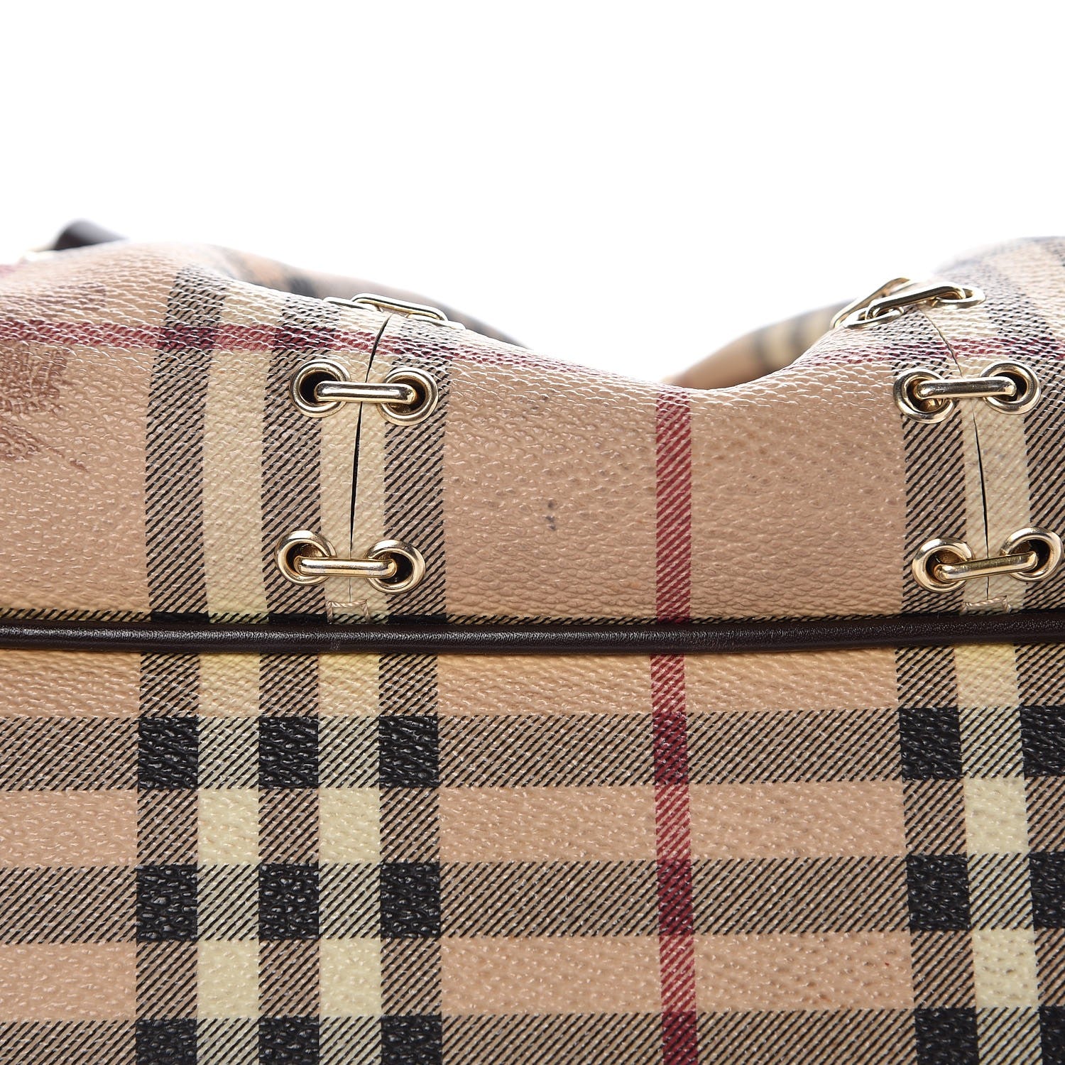 Burberry Haymarket Check Metal Stitch Lowry Dark Brown 21 of 24