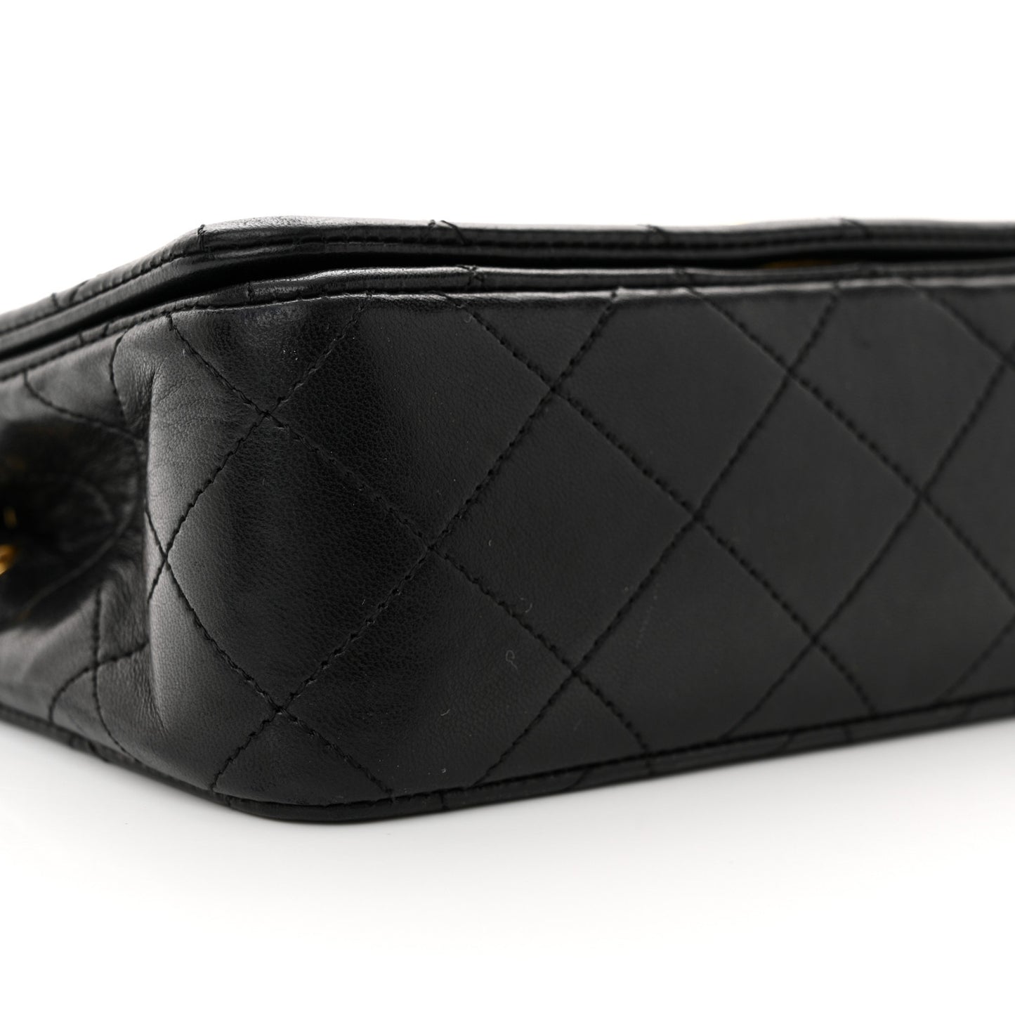 Lambskin Quilted Small Single Flap Black