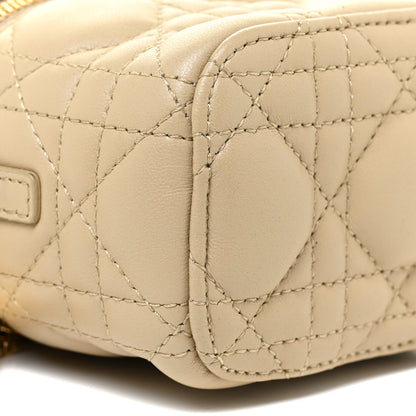 Christian Dior Lambskin Cannage Micro Lady Dior Vanity Case Beige 8 of 12