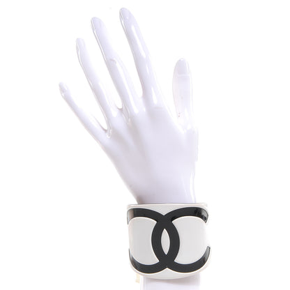 Chanel Resin CC Cuff Black White 2 of 6