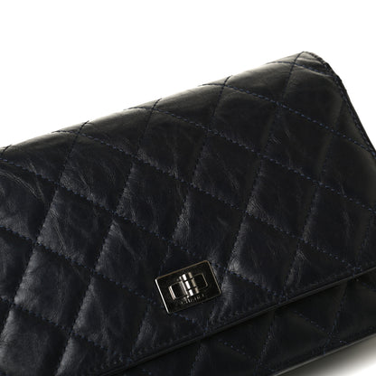 Chanel Aged Calfskin Quilted Reissue Wallet On Chain WOC Navy 15 of 15