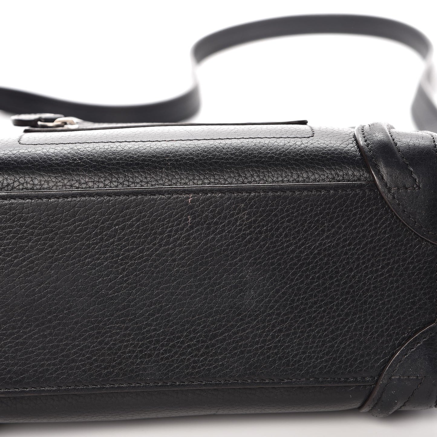 Drummed Calfskin Nano Luggage Black
