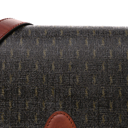 Saint Laurent Canvas Smooth Calfskin Le Monogramme Medium Buckle Satchel Chestnut 8 of 10