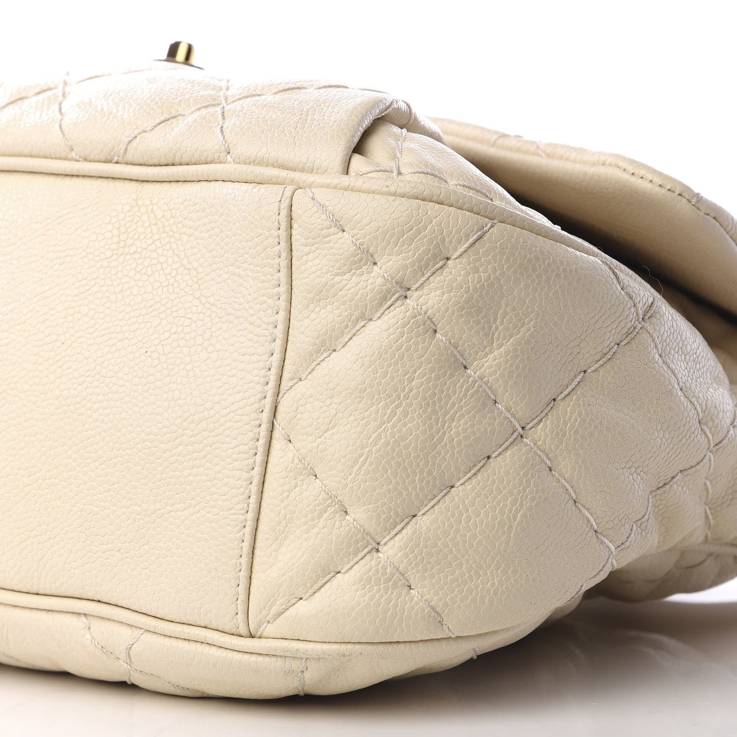 Chanel Crumpled Grained Calfskin Coco Pleats Messenger Flap Ivory 6 of 9