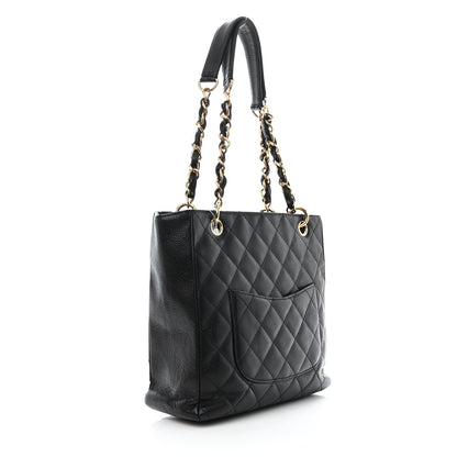 Chanel Caviar Quilted Petit Shopping Tote PST Black 3 of 10